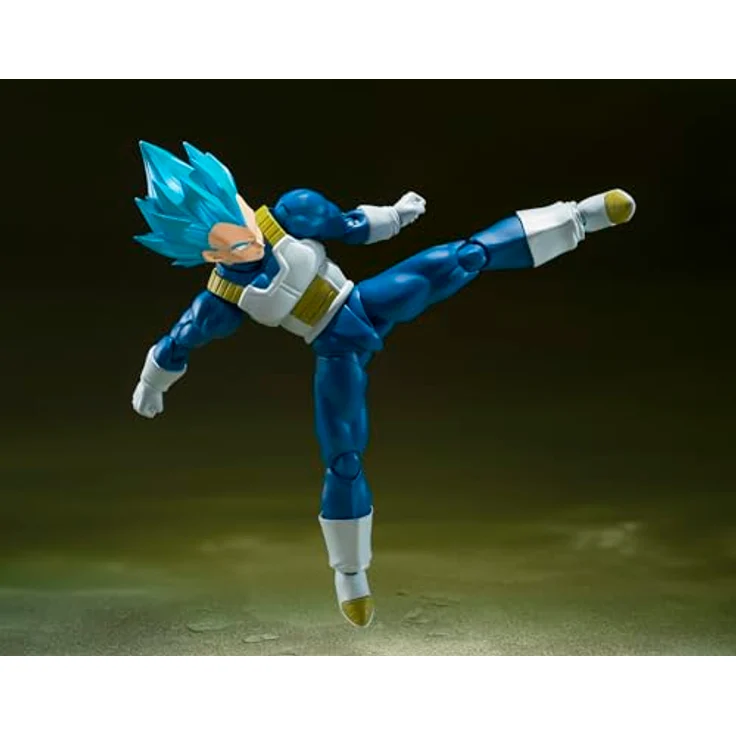 Bandai Tamashii Nations Dragon Ball Super S.H. Figuarts Actionfigur Super Saiyan God Super Saiyan Vegeta - Unwavering Saiyan Pride, 14 cm mit Zubehör und Austauschteilen – Bild 6