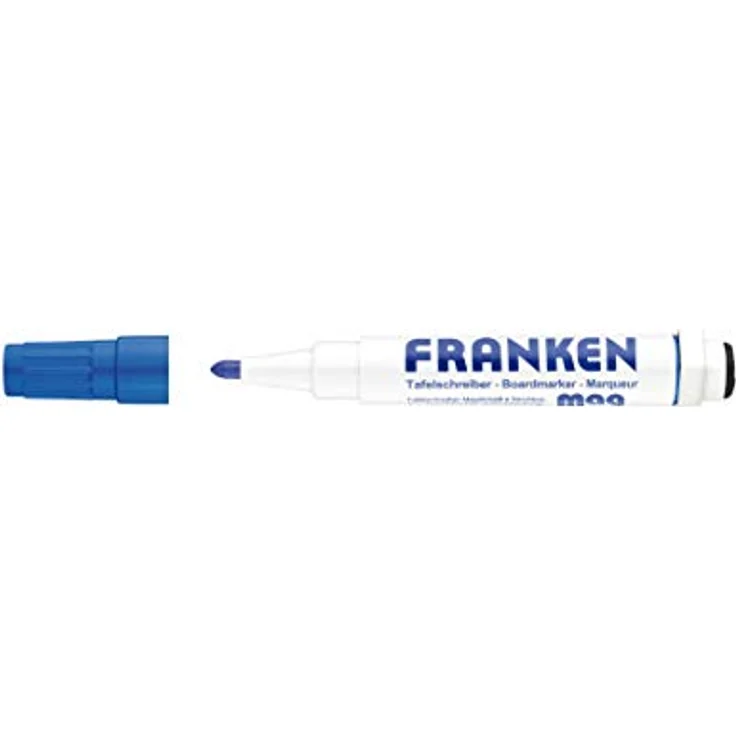 FRANKEN KombiMarker Whiteboard Marker, 1-3mm Strichstärke, blau, geruchsneutral, magnetisch, mit Schwamm – Bild 1