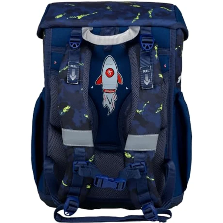 Belmil Maxi Schulranzen Set 5-teilig, ergonomisch mit Brustgurt, wasserabweisend, 22 L, T-Rex – Bild 5