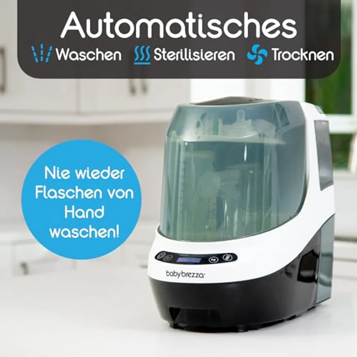 Baby Brezza Bottle Washer Pro: Vollautomatisiertes Waschen, Sterilisieren und Trocknen von Babyflaschen & Kinderflaschen – Bild 2