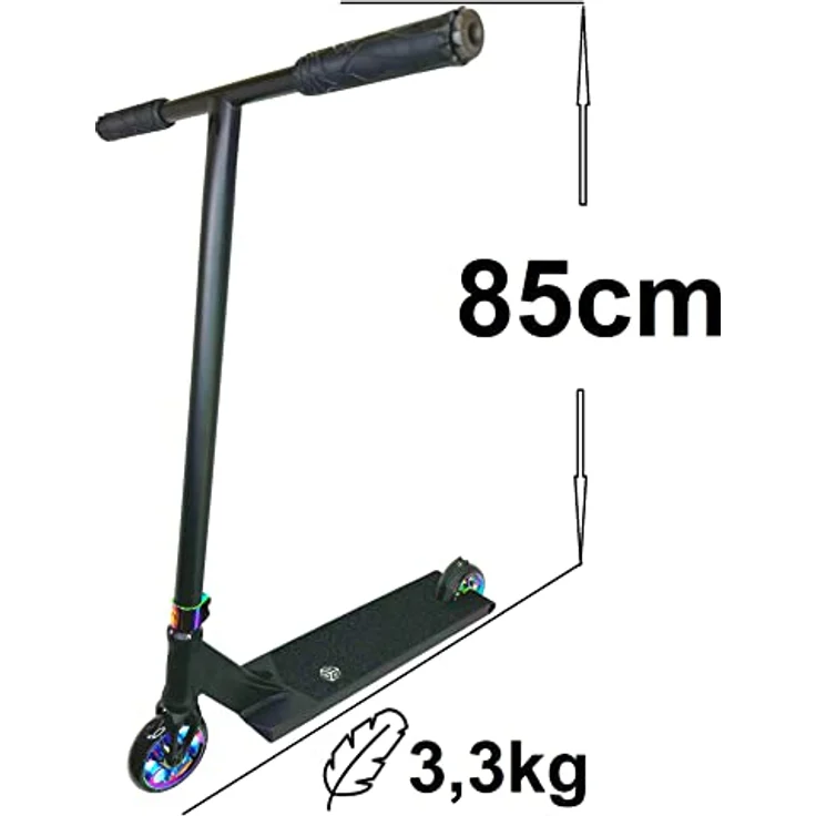 F26 Ethic DTC Erawan I Pandora I V2 Stunt-Scooter I Kinder I Roller I Lightweight I Freestyle (Neochrome, M 85cm) – Bild 3
