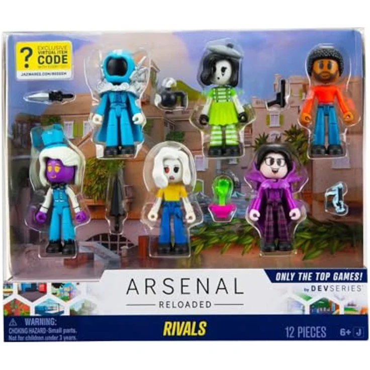 DevSeries Arsenal Reloaded: Rivals Figuren Pack, 6 bewegliche Actionfiguren mit Spielcode und exklusivem virtuellen Item – Bild 1