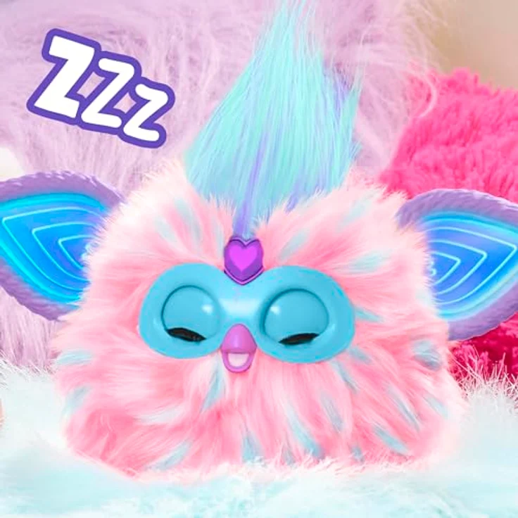 Hasbro Furby Pink, interaktives Plüschtier mit über 600 Reaktionen, 20 cm, rosa & hellblau – Bild 7