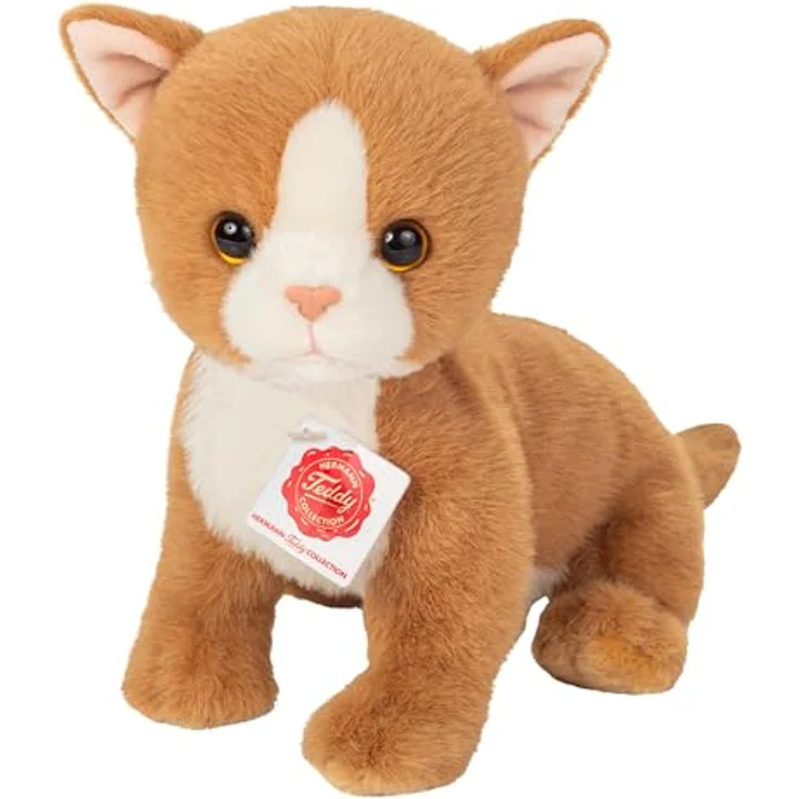 Hermann Teddy Babykatze rot 24 cm, Kuscheltier mit recycelter Füllung und geprüfter Sicherheit – Bild 1