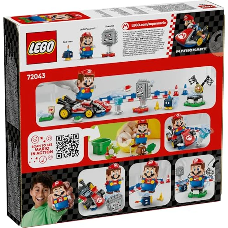LEGO Mario Kart 72043, Interaktives Set mit Mario & Standard-Kart, 3 Figuren, Rennstrecke und Barrieren for kreatives Spielvergnügen für Kinder ab 7 Jahren – Bild 4