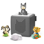 BOXINE Extrapack Durch den Tag Toniebox, Starterset in Anthrazit mit Kreativ-Tonie und Ladestation, inkl. 90 Minuten Speicherplatz für Audioinhalte