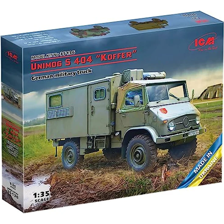 ICM Unimog S 404, Modellfahrzeug mit Kofferaufbau, deutscher Militärlastwagen – Bild 1