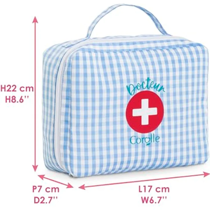 Corolle Koffer Doktor Set, 8 Zubehörteile für 30 cm Puppen, ab 18 Monaten, inklusive Stethoskop und Arztkoffer, 9000111140 – Bild 3