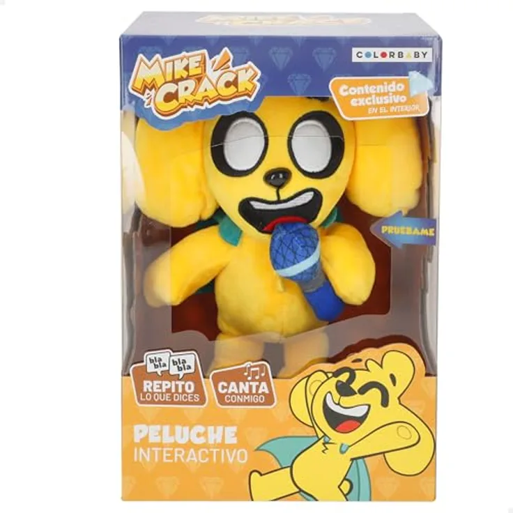 COLORBABY Mikecrack 85423 Plüschtier Hund mit Musik und Sprachwiedergabe, 29 cm, interaktives Spielzeug mit 2 Spielmodi