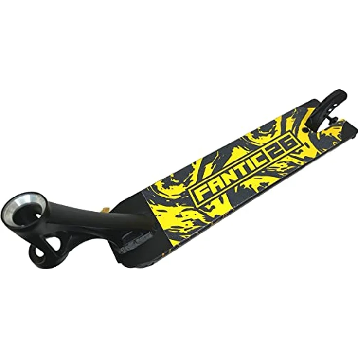 Fantic26 Stuntscooter Fantic26 Stunt-Scooter Griptape 58,5cm x 15,5cm Swirl Schwarz/Gelb, reißfestes/wasserfestes PVC Material, optimaler Grip, F26 Logo – Bild 3