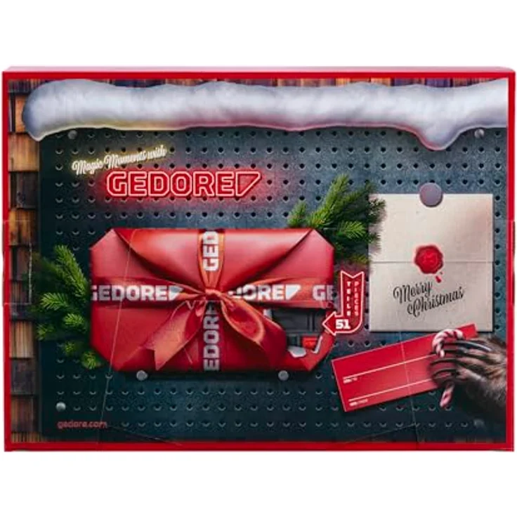 Gedore Adventskalender 2025, 51-teilig mit magnetischem Bitschraubendreher, Winkelschraubendrehersatz und 36 Bits im praktischen Kunststoffkoffer im GEDORE red Design – Bild 3