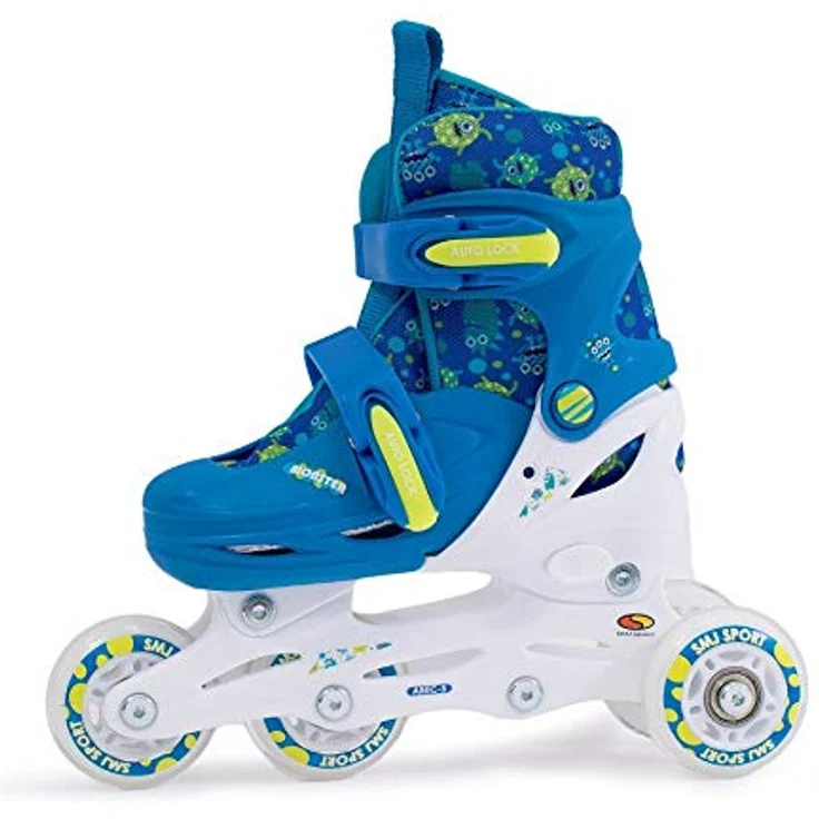 SMJ Kinder Set 2in1 Inliner Rollschuhe VERSTELLBAR Inline Skates mit LED Rollen + Schonerset + Helm + Tasche – Bild 5