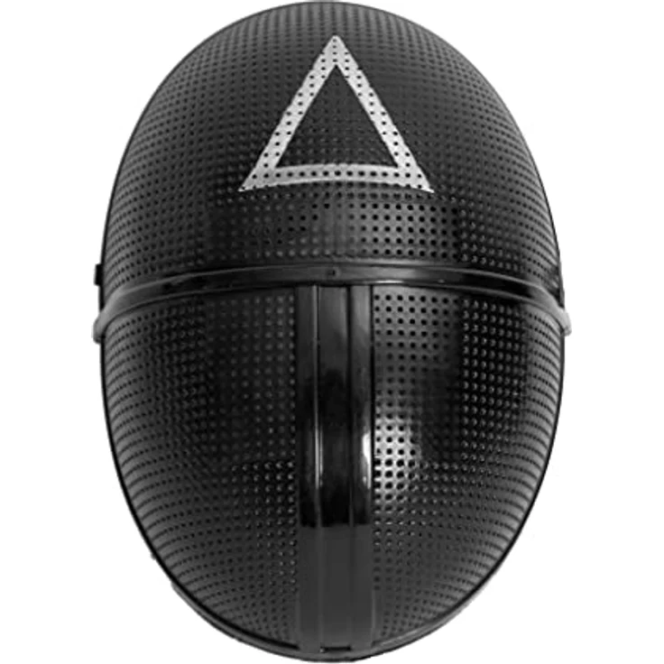 Maskworld Korean Game Aufseher Maske für Kinder, schwarze Halbmaske mit weißem Dreieck für Karneval und Halloween – Bild 1