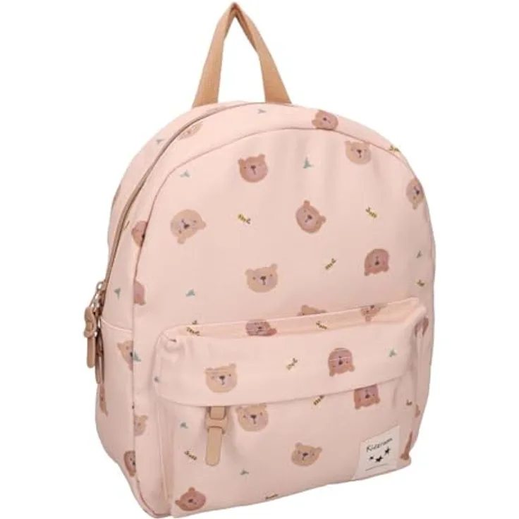 Kidzroom Rucksack Little Story, Kindergartenrucksack mit Bärenmuster, beige