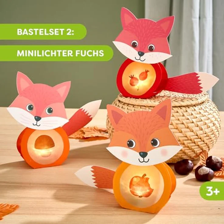 Haba Kreativset 3er Bastelsets Erstes Basteln Herbst, mit Drachen, Eichhörnchen und Fuchsmotiv für Kinder – Bild 4