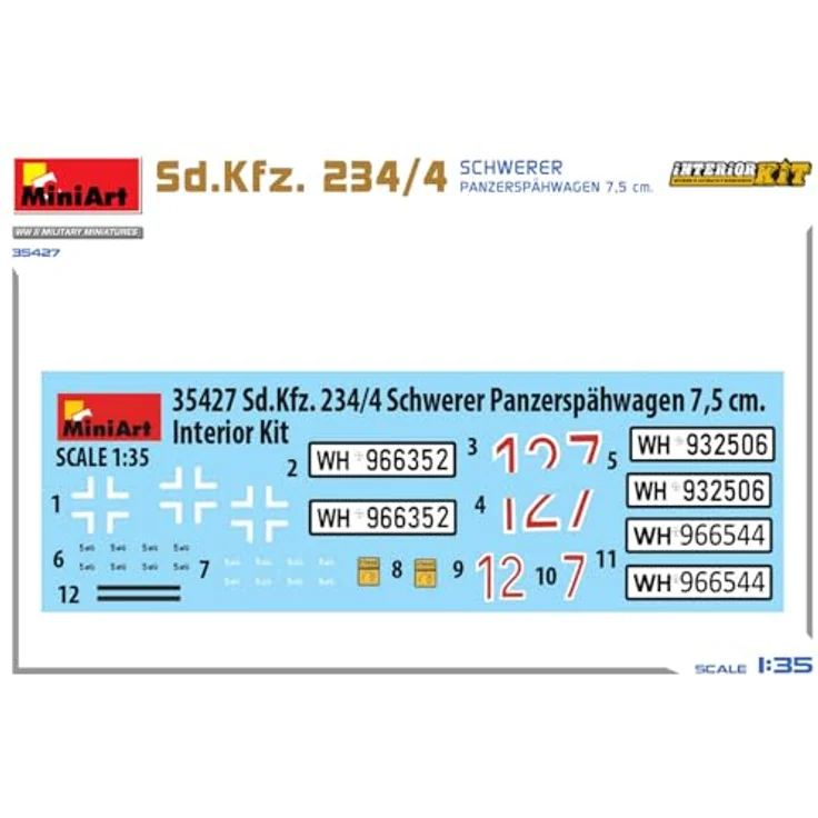 Other 1:35 Sd.Kfz 234/4 Panzerspähwagen, Detailiertes Modell mit Interieur und vier Dekorationsvarianten – Bild 5