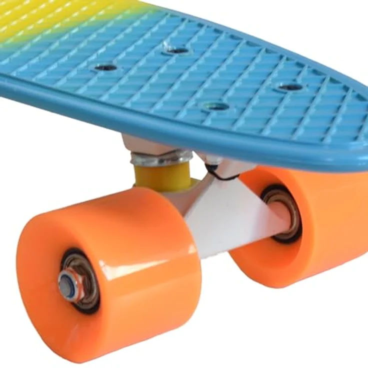MUWO Cruiser Penny Board Mini Skateboard im Retro-Stil mit PU-Rädern, 55 cm Länge für Anfänger und Profis (gelb) – Bild 2