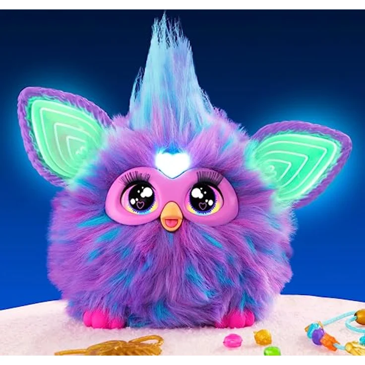 Furby Violett, interaktives Plüschspielzeug mit Sprachaktivierung, über 600 Reaktionen, italienische Version – Bild 4