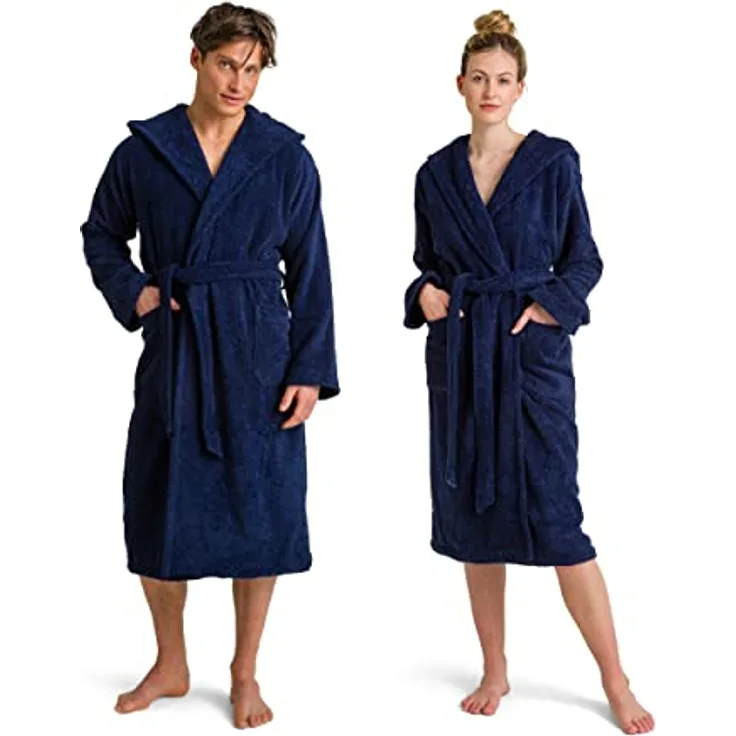 MÖVE Superwuschel Bademantel, Dunkelblau, aus Premium Baumwolle, unisex, Oeko-Tex® Standard 100, saugstark und pflegeleicht