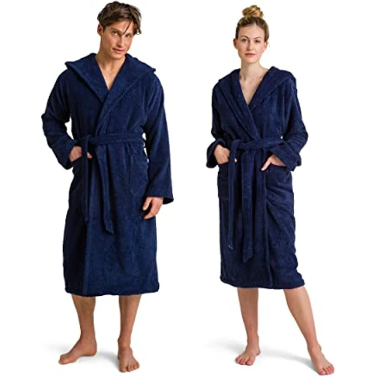 MÖVE Superwuschel Bademantel, Dunkelblau, aus Premium Baumwolle, unisex, Oeko-Tex® Standard 100, saugstark und pflegeleicht – Bild 1