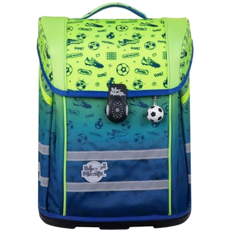 McNeill Schulranzen Perfecto (5-tlg) mit atmungsaktiver Rückenpolsterung, Höhenverstellbaren Gurten, Volumen 22 l, Polyester – Bild 3