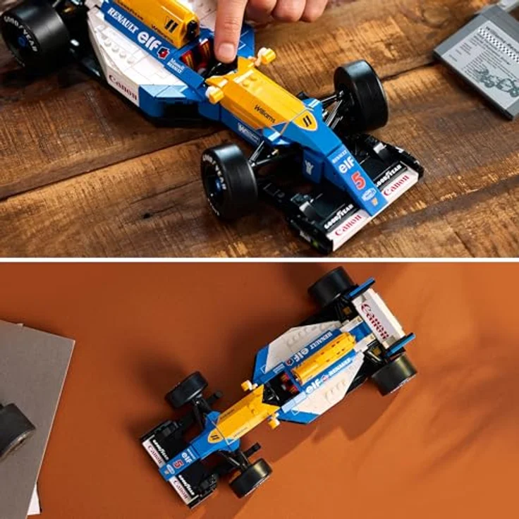 LEGO Icons 10353 Williams Racing FW14B, Modellauto mit Nigel Mansell Minifigur und funktionierender Lenkung, Mehrfarbig, 799 Teile – Bild 5