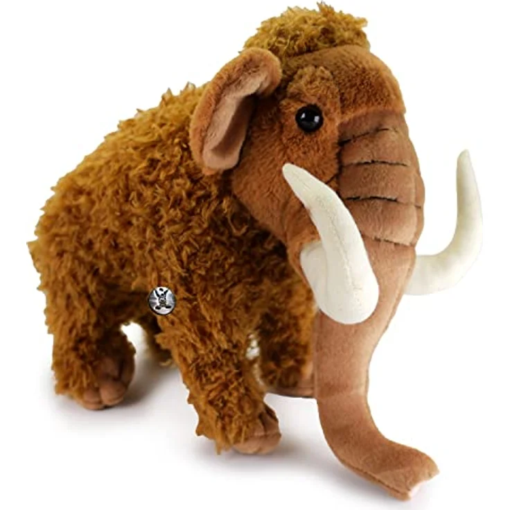 Kuscheltiere.biz Mammut Kuscheltier Wollhaarmammut Eiszeit Elefant Urzeit Plüschtier IGOR, Kuschlig weicher Plüsch mit naturgetreuem Design, 37 cm, waschbar - Braun – Bild 3
