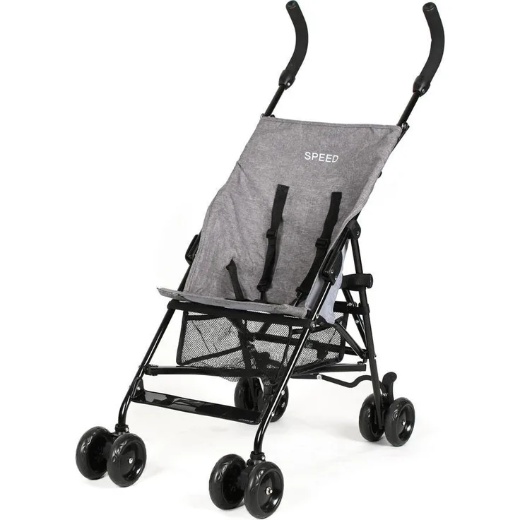 Babytrold Speed Stroller, faltbarer Kinderwagen mit 5-Punkt-Gurt, 4 kg, schwarz