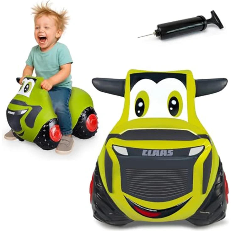 Jamara Claas Hüpftraktor mit Pumpe, Hüpftier für Kinder ab 12 Monaten, max. 50 kg, Grünton – Bild 1