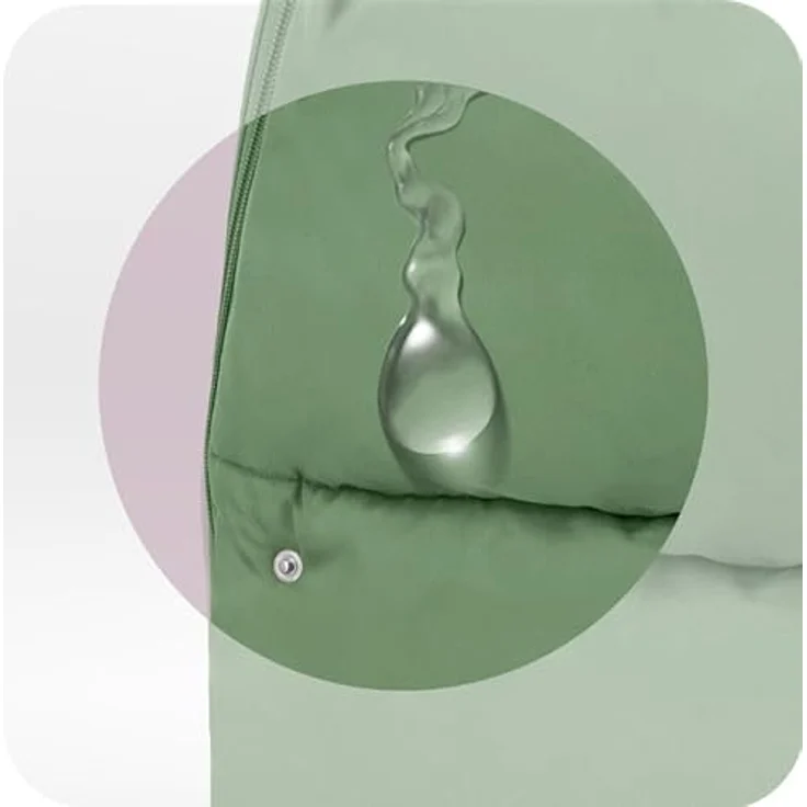 MoMi Fußsack 2 in 1, Kinderwagen- und Autositz-Fußsack, wasserabweisend, mit Kapuze und Fellbesatz, abnehmbares Fußteil, in beige, schwarz oder grün – Bild 4