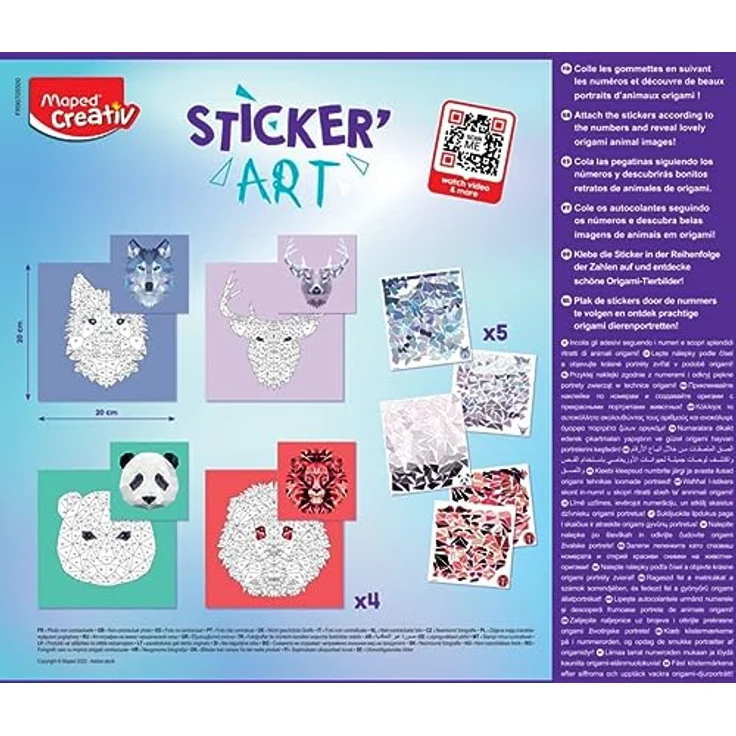 Maped Creativ Sticker'Art Aufkleber mit Zahlen, 400 Aufkleber zum Erstellen von Bildern von Tieren aus Origami – kreative Aktivität, Denken und Konzentration – ab 6 Jahren – Bild 3