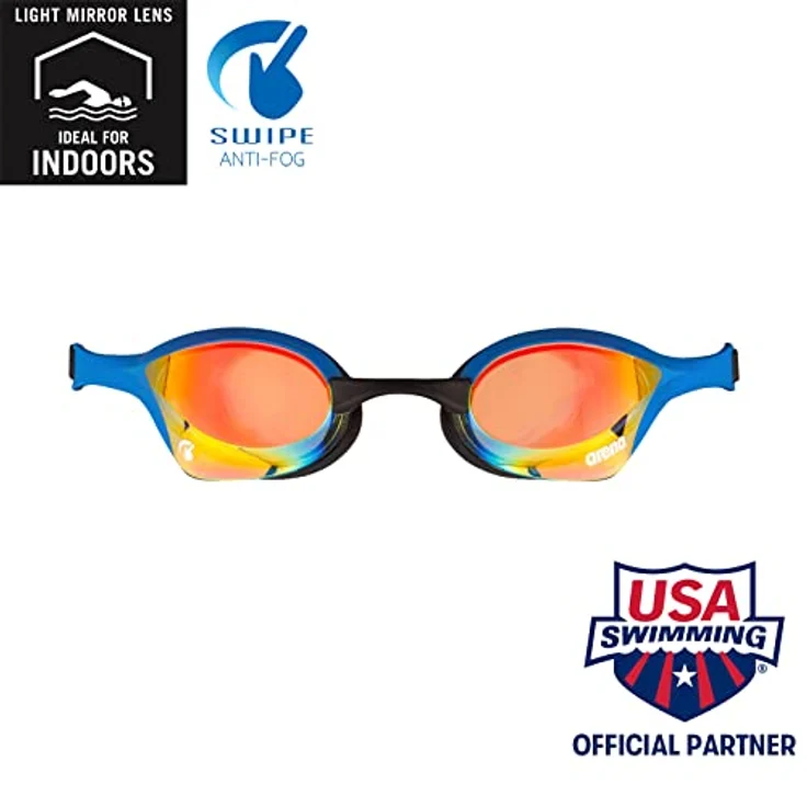 Arena Unisex – Erwachsene Cobra Ultra Swipe Mr (Yell Swim Goggles, Yellow Copper-Blue – Bild 2