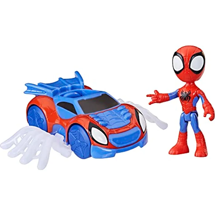 Spidey and his Amazing Friends Marvel Spidey Web-Flitzer Set, 10 cm Spidey Action-Figur mit Fahrzeug und Zubehör, Spielzeug, Rot