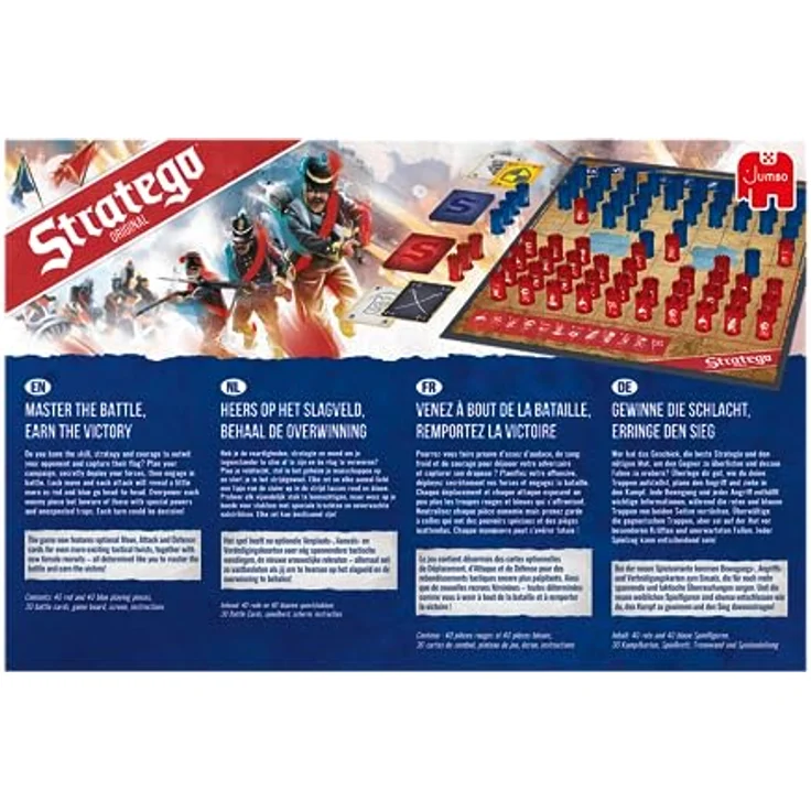 Jumbo 19958 Stratego Original NEU Board Game, Einheitsgröße, strategisches Gesellschaftsspiel mit Kampfkarten und weiblichen Soldaten – Bild 3