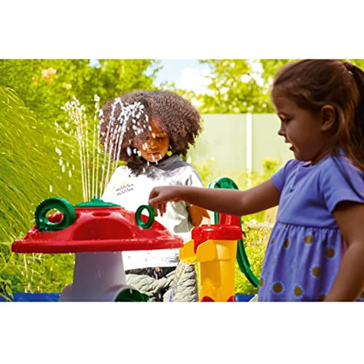AquaPlay Wassertisch - großes Outdoor-Wasserspiel (100 x 58 x 90 cm) für Kinder ab 3 Jahre, Wasserspielzeug mit Handpumpe, Schlauchanschluss, Spritzfunktion und Zubehör – Bild 4