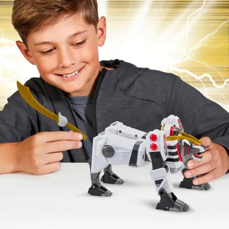 Playmates Toys Power Rangers White Tigerzord, Actionfigur 25 cm mit Fahrzeugfunktion und detailreicher Nachbildung – Bild 5