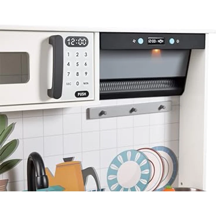 Hape Moderne Smart-Home-Küche, intelligente Spielküche mit interaktiven Elementen und umfangreichem Zubehör – Bild 5