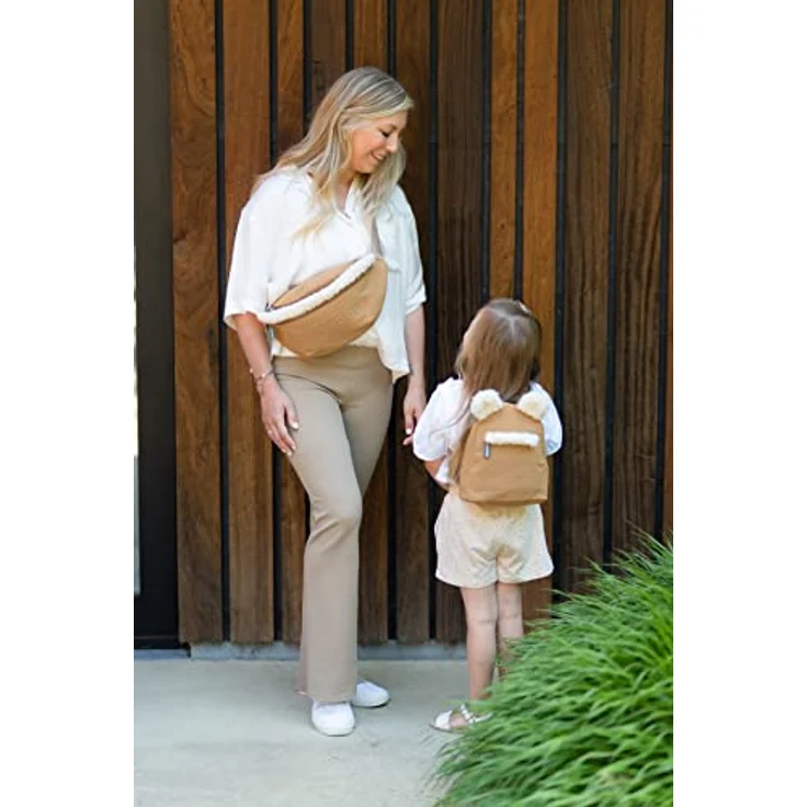 CHILDHOME, Kinderrucksack Baby, Schule, Kindergarten, Krippe, Zwei Fächer, Lunchbag/Flaschen geeignet, Abnehmbare Sicherheitsschnalle, Wasserabweisend, My First Bag, Suede – Bild 5