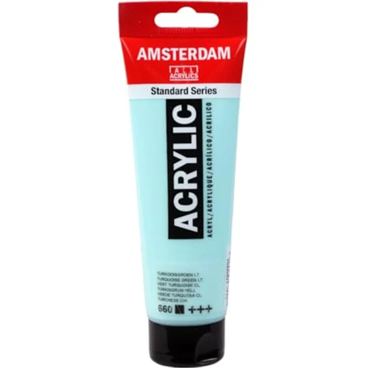 Amsterdam Standard Series Acrylic Paint Turquoise Green Light 660, 120 ml, deckend, lichtechte Pigmente, mittlere Viskosität, satiniertes Finish – Bild 1