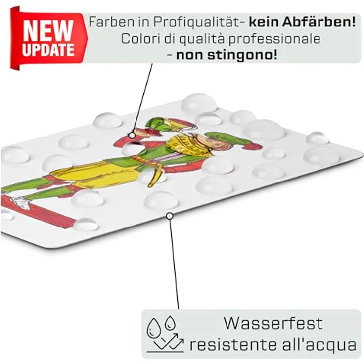 TS Spielkarten Napoletane Spielkarten 100% Kunststoff, wasserfest und handgezeichnet, 40 Karten für Scopa und Briscola, neue Farbqualität – Bild 3