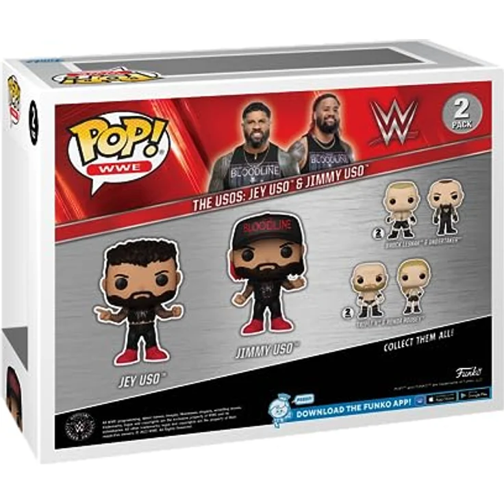 Funko Pop! WWE: Jey USO - (USO Bros) Brothers 2PK - Vinyl-Sammelfigur - Geschenkidee - Offizielle Handelswaren - Spielzeug Für Kinder und Erwachsene - Sports Fans - Modellfigur Für Sammler – Bild 3