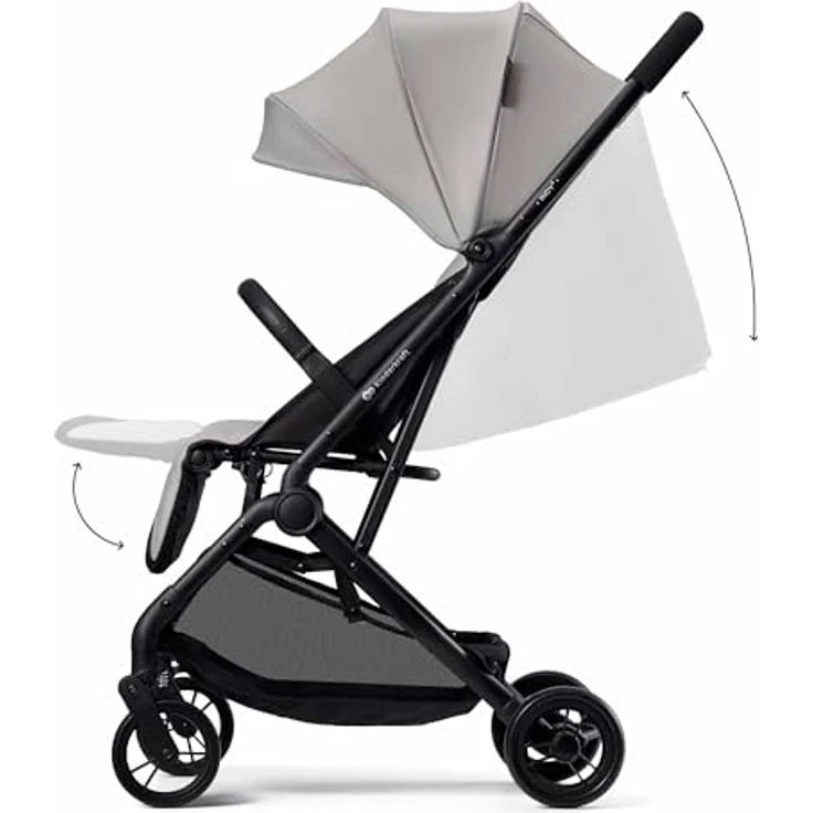 Kinderkraft INDY 3, leichter Buggy ab Geburt bis 15 kg, nur 7,3 kg, Einhand-Faltmechanismus CLICK & FOLD, verstellbare Rückenlehne, 5-Punkt-Gurt, Grau – Bild 3