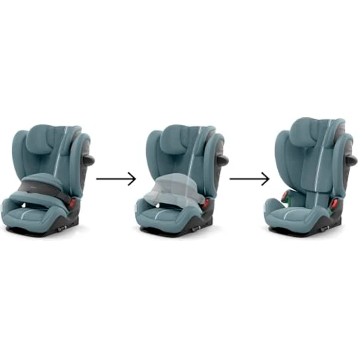 Cybex Pallas G3 Plus, 2-in-1 Kindersitz (15 Monate - 12 Jahre) mit 25% weniger Nackenverletzungen, Stormy Blue – Bild 5