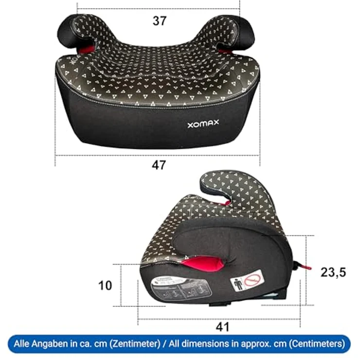 XOMAX KBH313, Kindersitzerhöhung mit ISOFIX, Armlehnen, ECE R129, für Kinder 6-12 Jahre, modernes Design, atmungsaktiver Bezug – Bild 4