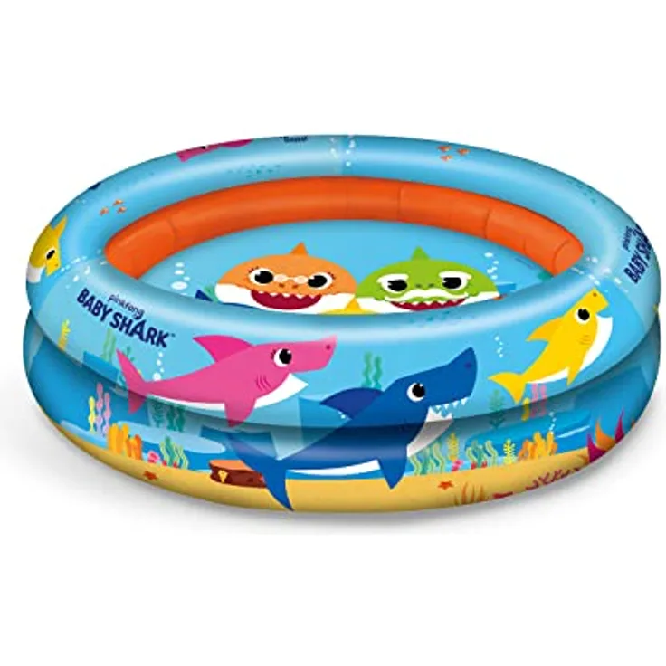 Mondo Toys - BABY SHARK | 2 Rings Pool - aufblasbares Baby-Pool - 2 Ringe - Durchmesser 100 cm - +10 Monate - 16915