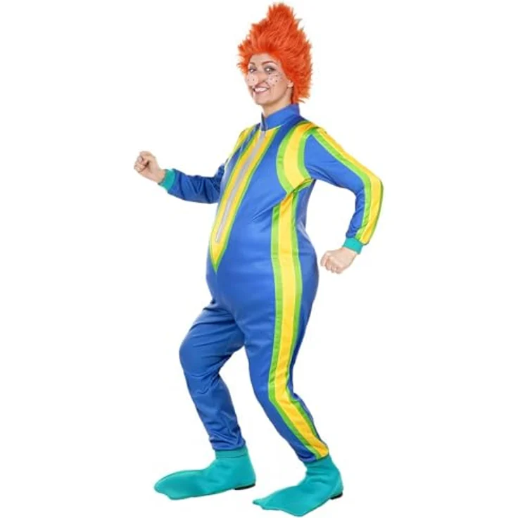 Maskworld Das Sams – Kostüm für Erwachsene - Offizieller Lizenzartikel - Größe: L - Karneval, Halloween & Motto-Party - Blauer Overall mit Flossen und Gumminase – Bild 5