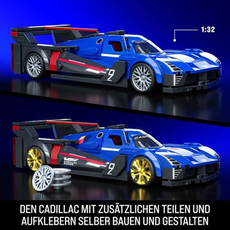 Mattel® Modellbausatz Hot Wheels Cadillac Project GTP, Maßstab 1:32, 236 Teile, inklusive Die-Cast-Auto und Aufklebern – Bild 3