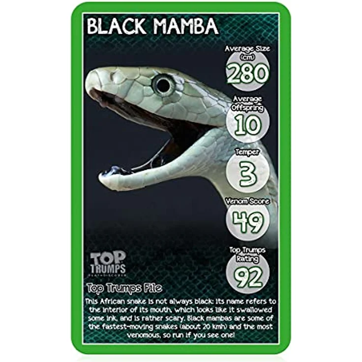 Winning Moves Snakes Top Trumps Card Game, 30 Karten mit Fakten über eindrucksvolle Schlangen – Bild 2