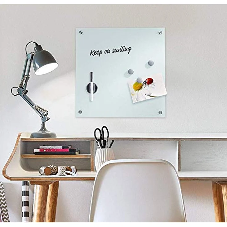 Zeller Present Memoboard, beschreibbare und magnetische Maltafel aus Glas, inkl. Filzstift und starke Magnete – Bild 4