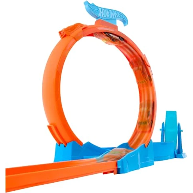 Hot Wheels Track Creator Dreifach-Looping-Set, Spielzeugauto im Maßstab 1:64, mit 3 Loopings und Track-Schnellstecksystem, JDW39 – Bild 4